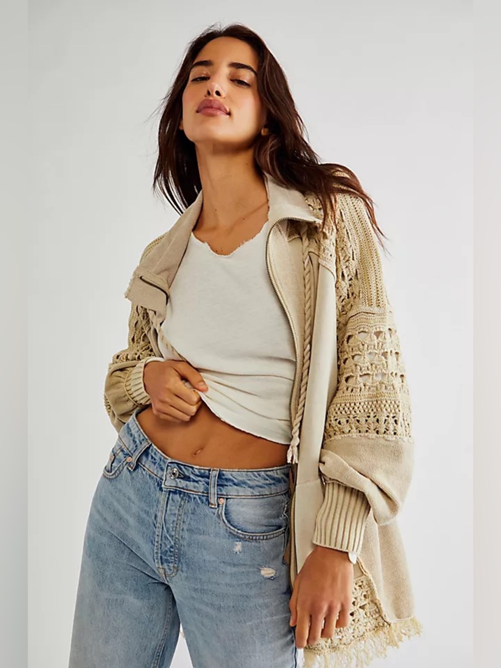 NWT Free People Dune Bug Cardi in Tan size L - Picture 14 of 14